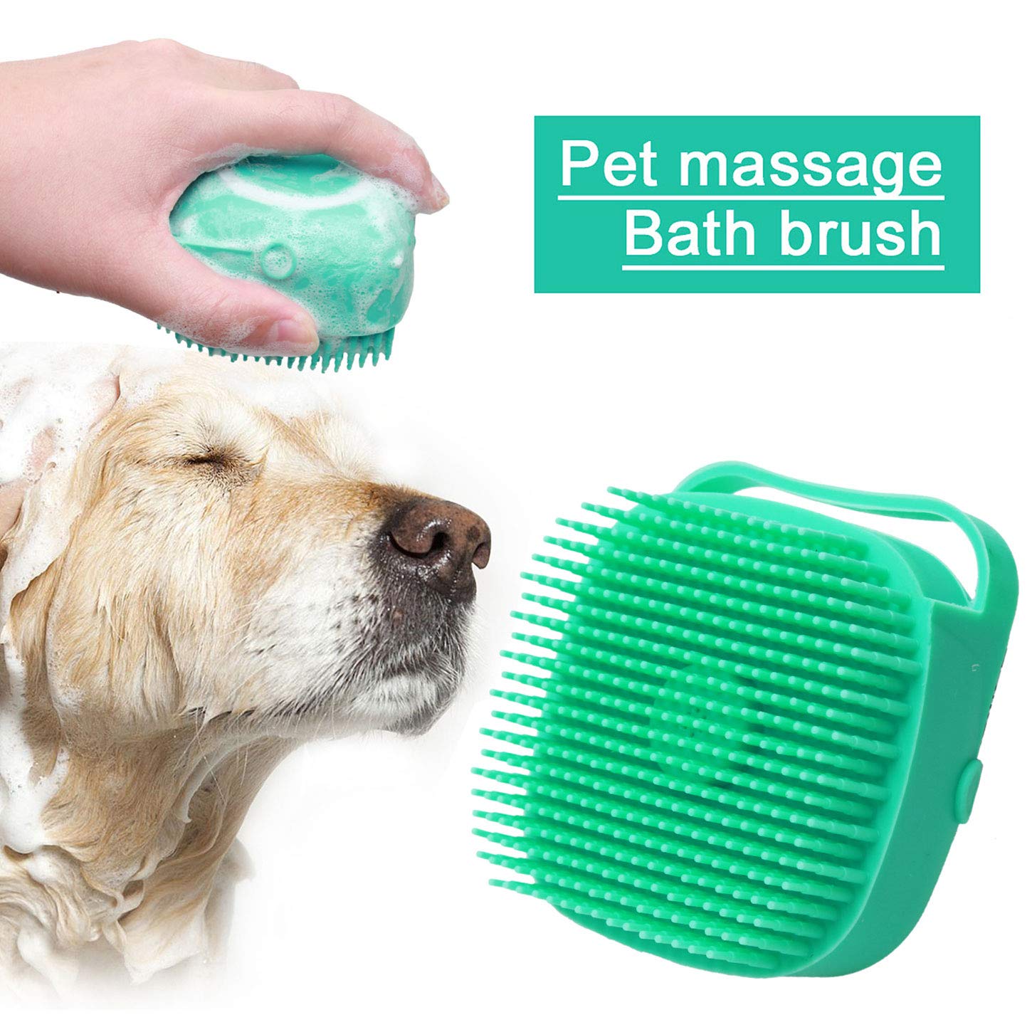 Pet Dog Shampoo Massager Brush Cat Massage Comb Grooming Scrubber Shower Brush For Bathing Short Hair Soft Silicone Brushes 15